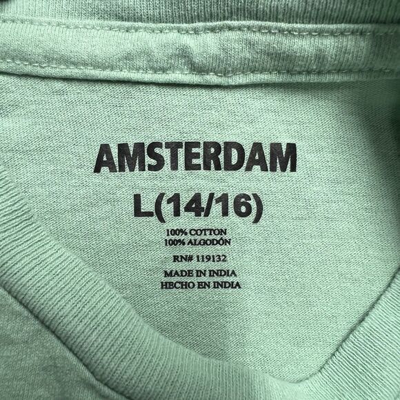 No Bad Vibes Alien T-shirt Youth Large (14-16) Green 100% Cotton Amsterdam - Picture 2 of 5